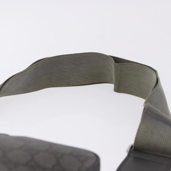 GUCCI GG Supreme Shoulder Bag PVC Leather Gray Silver 699439 Auth ka5448A