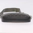GUCCI GG Supreme Shoulder Bag PVC Leather Gray Silver 699439 Auth ka5448A-9