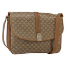 CELINE Macadam Canvas Shoulder Bag PVC Beige Gold Auth ka545-1