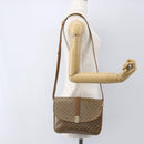 CELINE Macadam Canvas Shoulder Bag PVC Beige Gold Auth ka545-24