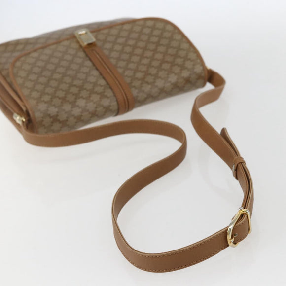 CELINE Macadam Canvas Shoulder Bag PVC Beige Gold Auth ka545