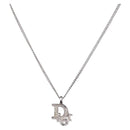 Christian Dior Necklace Metal Silver Auth ka5450-1