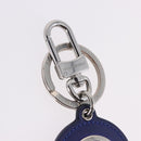 LOUIS VUITTON Porte Cles LV Padded Circle Metal Blue Silver M00744 Auth ka5451-4