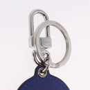 LOUIS VUITTON Porte Cles LV Padded Circle Metal Blue Silver M00744 Auth ka5451-7