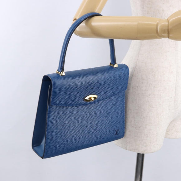 LOUIS VUITTON Epi Malesherbes Hand Bag Blue M52375 LV Auth ka5454
