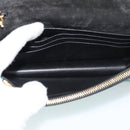 SAINT LAURENT Chain Shoulder Wallet Leather Green Gold Tone 452159 Auth ka5455V-17
