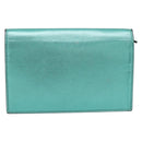 SAINT LAURENT Chain Shoulder Wallet Leather Green Gold Tone 452159 Auth ka5455V-3