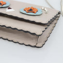 FENDI Chain Shoulder Wallet Leather Pink Silver 8M0346 Auth ka5456A-10
