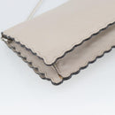 FENDI Chain Shoulder Wallet Leather Pink Silver 8M0346 Auth ka5456A-13
