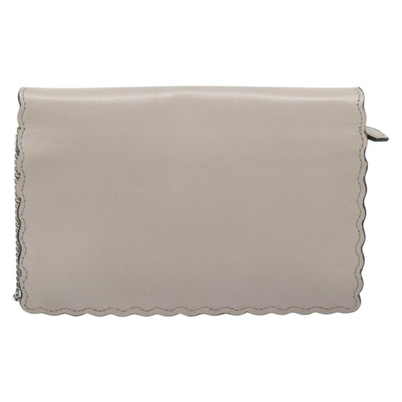 FENDI Chain Shoulder Wallet Leather Pink Silver 8M0346 Auth ka5456A