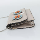 FENDI Chain Shoulder Wallet Leather Pink Silver 8M0346 Auth ka5456A-4