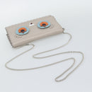 FENDI Chain Shoulder Wallet Leather Pink Silver 8M0346 Auth ka5456A-7