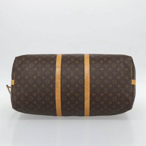 LOUIS VUITTON Monogram Keepall Bandouliere 55 Boston Bag M41414 LV Auth ka5458