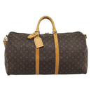 LOUIS VUITTON Monogram Keepall Bandouliere 55 Boston Bag M41414 LV Auth ka5458-13