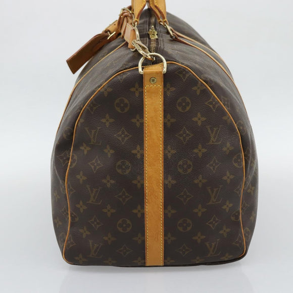 LOUIS VUITTON Monogram Keepall Bandouliere 55 Boston Bag M41414 LV Auth ka5458