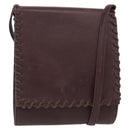 SAINT LAURENT Shoulder Bag Leather Purple Gold Auth ka546-1