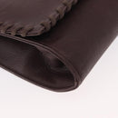 SAINT LAURENT Shoulder Bag Leather Purple Gold Auth ka546-10