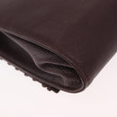 SAINT LAURENT Shoulder Bag Leather Purple Gold Auth ka546-12