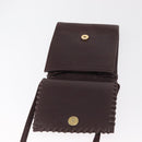 SAINT LAURENT Shoulder Bag Leather Purple Gold Auth ka546-14