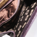 SAINT LAURENT Shoulder Bag Leather Purple Gold Auth ka546-16