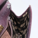 SAINT LAURENT Shoulder Bag Leather Purple Gold Auth ka546-17