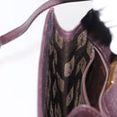 SAINT LAURENT Shoulder Bag Leather Purple Gold Auth ka546-18