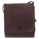 SAINT LAURENT Shoulder Bag Leather Purple Gold Auth ka546-2