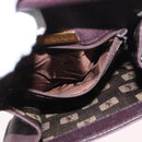 SAINT LAURENT Shoulder Bag Leather Purple Gold Auth ka546-20