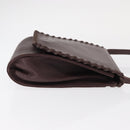 SAINT LAURENT Shoulder Bag Leather Purple Gold Auth ka546-4