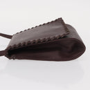 SAINT LAURENT Shoulder Bag Leather Purple Gold Auth ka546-5