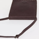 SAINT LAURENT Shoulder Bag Leather Purple Gold Auth ka546-6