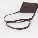 SAINT LAURENT Shoulder Bag Leather Purple Gold Auth ka546-7