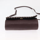 SAINT LAURENT Shoulder Bag Leather Purple Gold Auth ka546-9