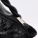 Salvatore Ferragamo Hand Bag Patent Black Silver Auth ka5460-10