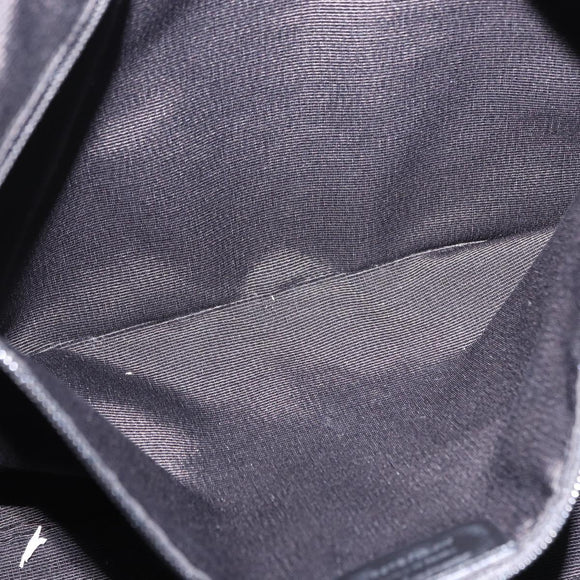 Salvatore Ferragamo Hand Bag Patent Black Silver Auth ka5460