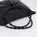 Salvatore Ferragamo Hand Bag Patent Black Silver Auth ka5460-6