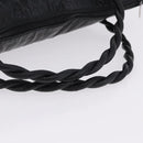 Salvatore Ferragamo Hand Bag Patent Black Silver Auth ka5460-7