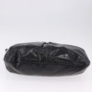 Salvatore Ferragamo Hand Bag Patent Black Silver Auth ka5460-9