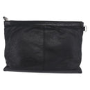 BALENCIAGA Classic Clip L Clutch Bag Leather Black Silver 273023 Auth ka5461-2