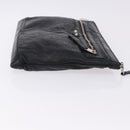BALENCIAGA Classic Clip L Clutch Bag Leather Black Silver 273023 Auth ka5461-3