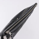 BALENCIAGA Classic Clip L Clutch Bag Leather Black Silver 273023 Auth ka5461-5