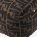 FENDI Zucca Canvas Hand Bag Brown Silver Auth ka5463A-8