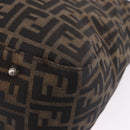 FENDI Zucca Canvas Hand Bag Brown Silver Auth ka5463A-15