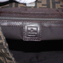 FENDI Zucca Canvas Hand Bag Brown Silver Auth ka5463A-18