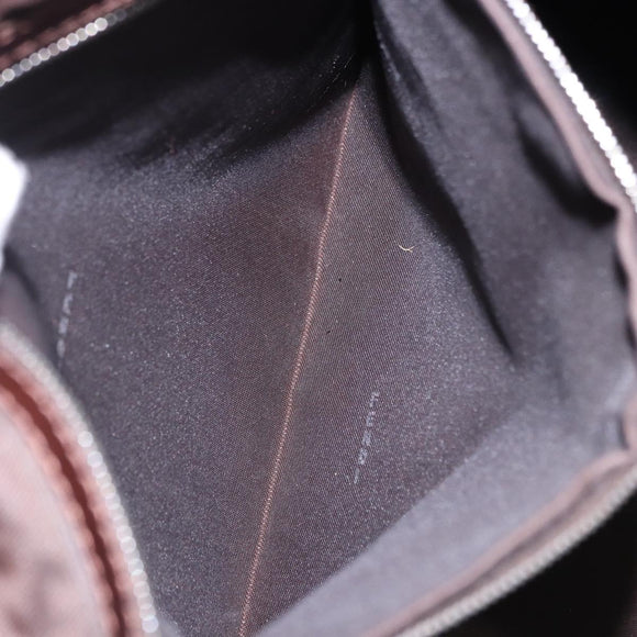 FENDI Zucca Canvas Hand Bag Brown Silver Auth ka5463A
