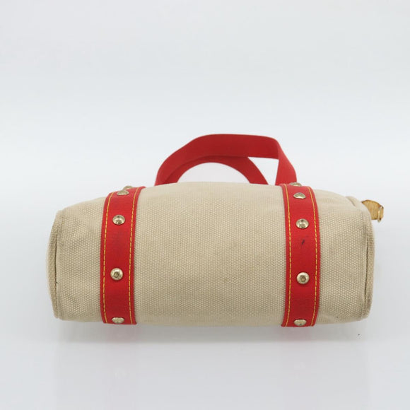 LOUIS VUITTON Antigua Cabas MM Tote Bag Beige Red M40035 LV Auth ka5465