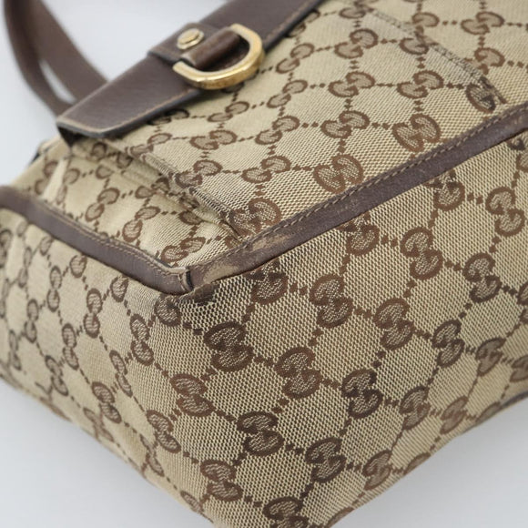 GUCCI GG Canvas Abbey Tote Bag Beige Gold Tone 146247 Auth ka5466