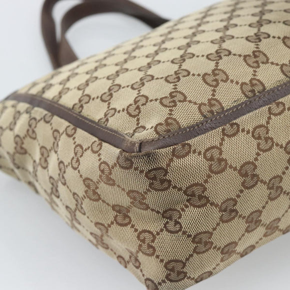 GUCCI GG Canvas Abbey Tote Bag Beige Gold Tone 146247 Auth ka5466