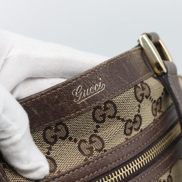 GUCCI GG Canvas Abbey Tote Bag Beige Gold Tone 146247 Auth ka5466