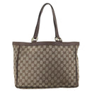 GUCCI GG Canvas Abbey Tote Bag Beige Gold Tone 146247 Auth ka5466-2